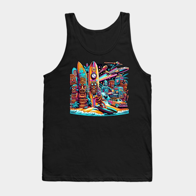 Time-Traveling Tiki Party Tank Top by shipwrecked2020